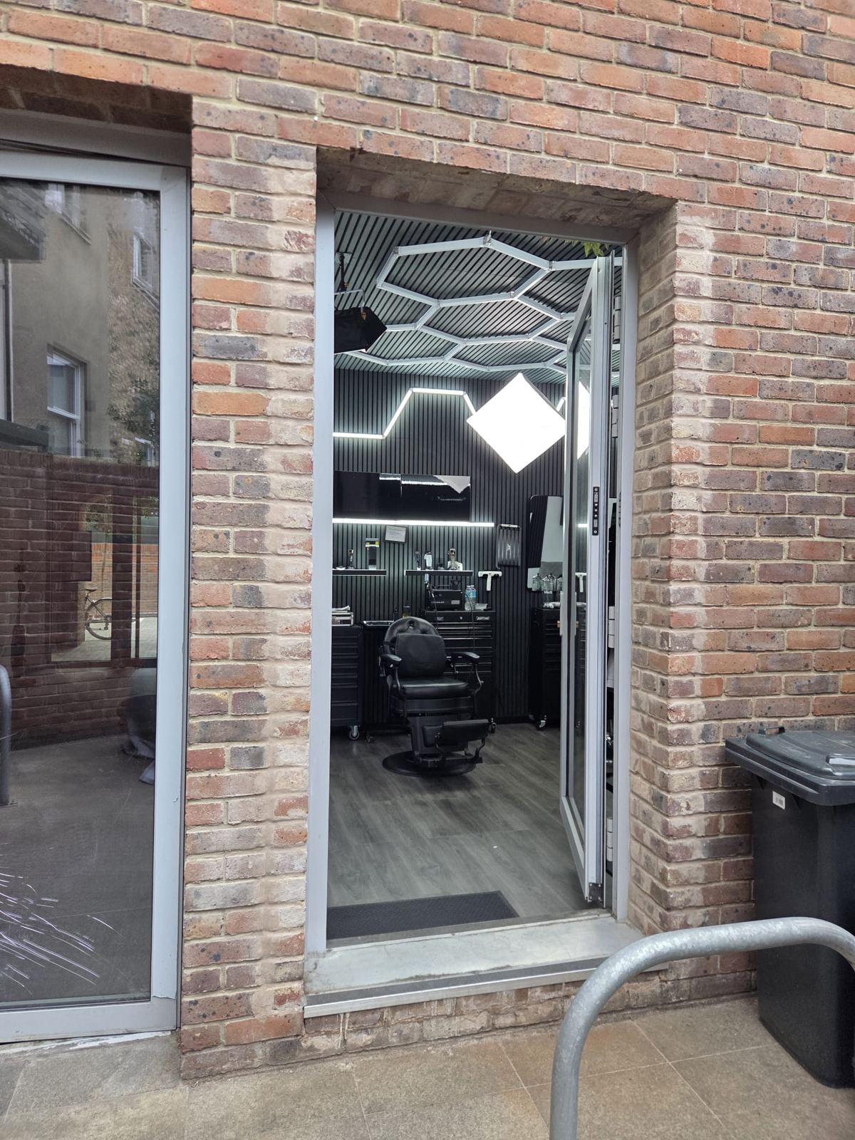 Shop front with the doors open